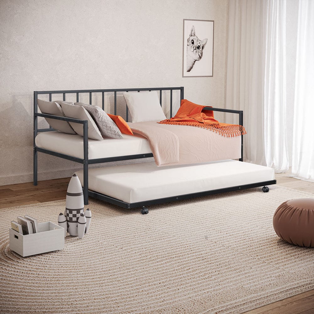 Furniture of America - Harmon Daybed w/ Trundle in Black - FM1001BK View 1