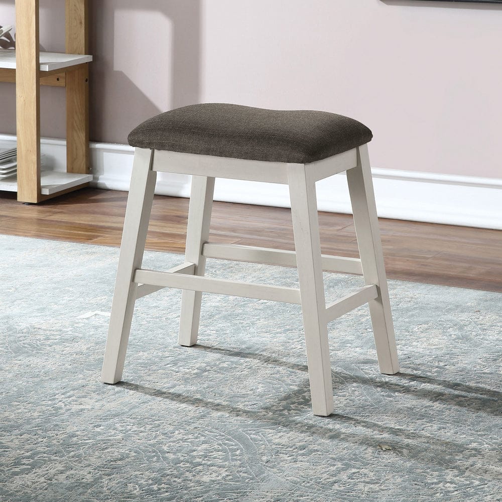 Furniture of America - Heidelberg Counter Ht. Stool Set of 2 in Off-White/Dark Gray - CM3498ST-2PK View 1
