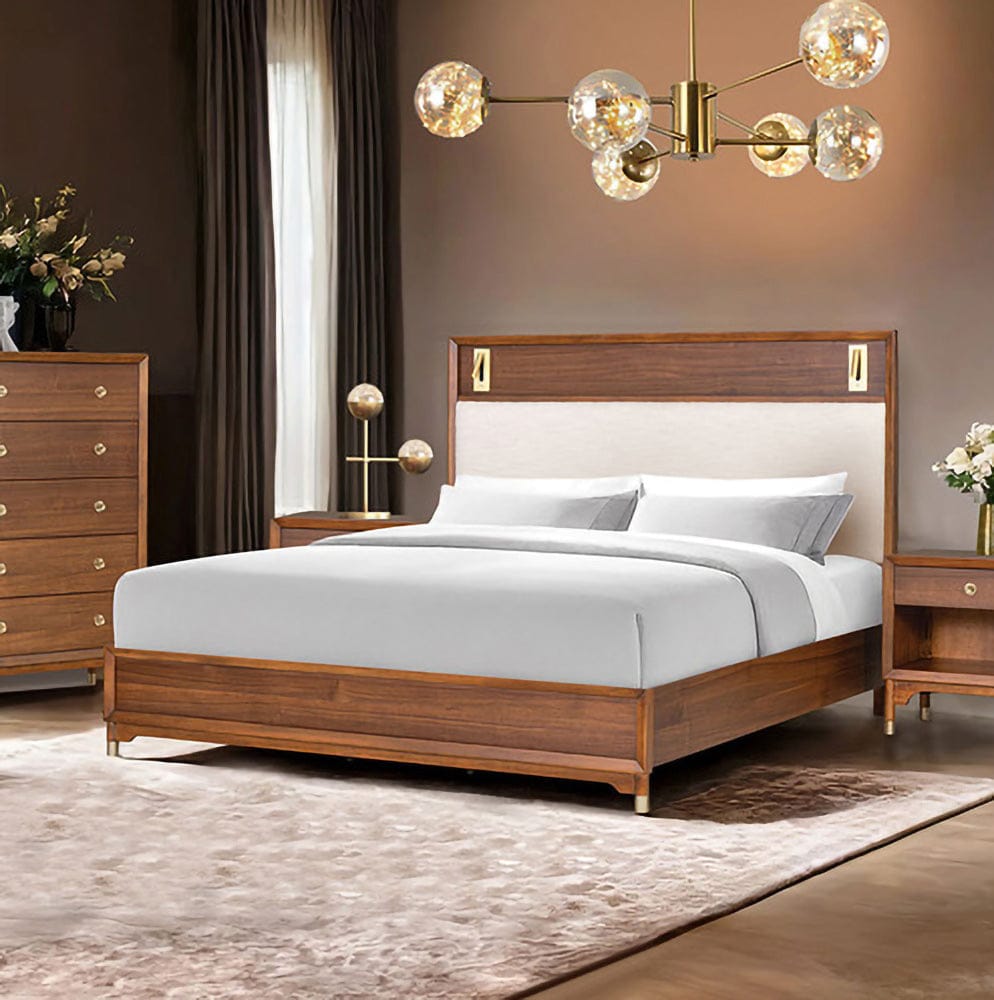 Furniture of America - Hepburne Queen Bed in Walnut - FM74000WN-Q-BED View 1
