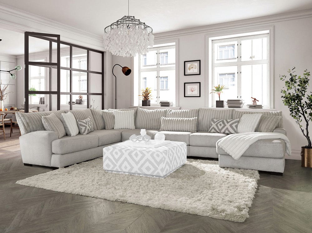 Furniture of America - Hermiston Sectional w/ Armless Chair in Gray - SM5171-SECT+AC View 1