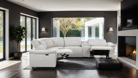 Furniture of America - Hieronimus Power Sectional in Light Gray - FM6014LG-SECT-PM View 2