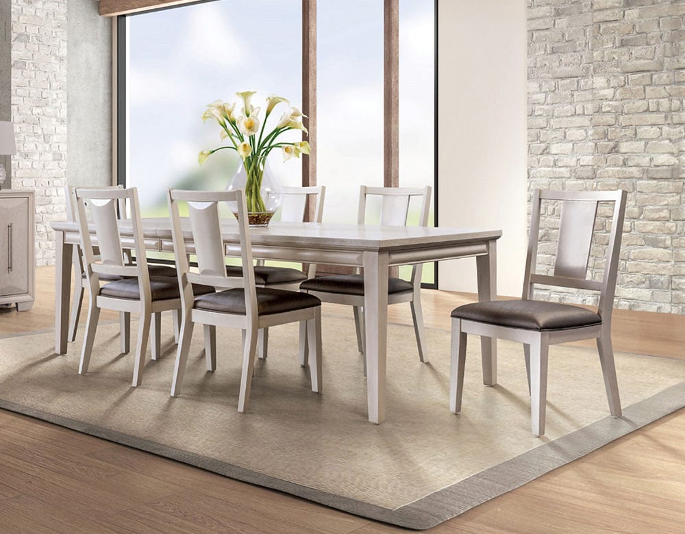Furniture of America - Hinwitz 7 Pc. Dining Table Set in White Oak - FM3399WH-T-7PC View 1