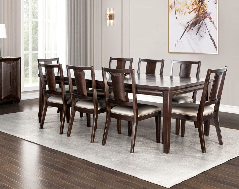 Furniture of America - Hinwitz 9 Pc. Dining Table Set in White Oak - FM3399WH-T-9PC View 1
