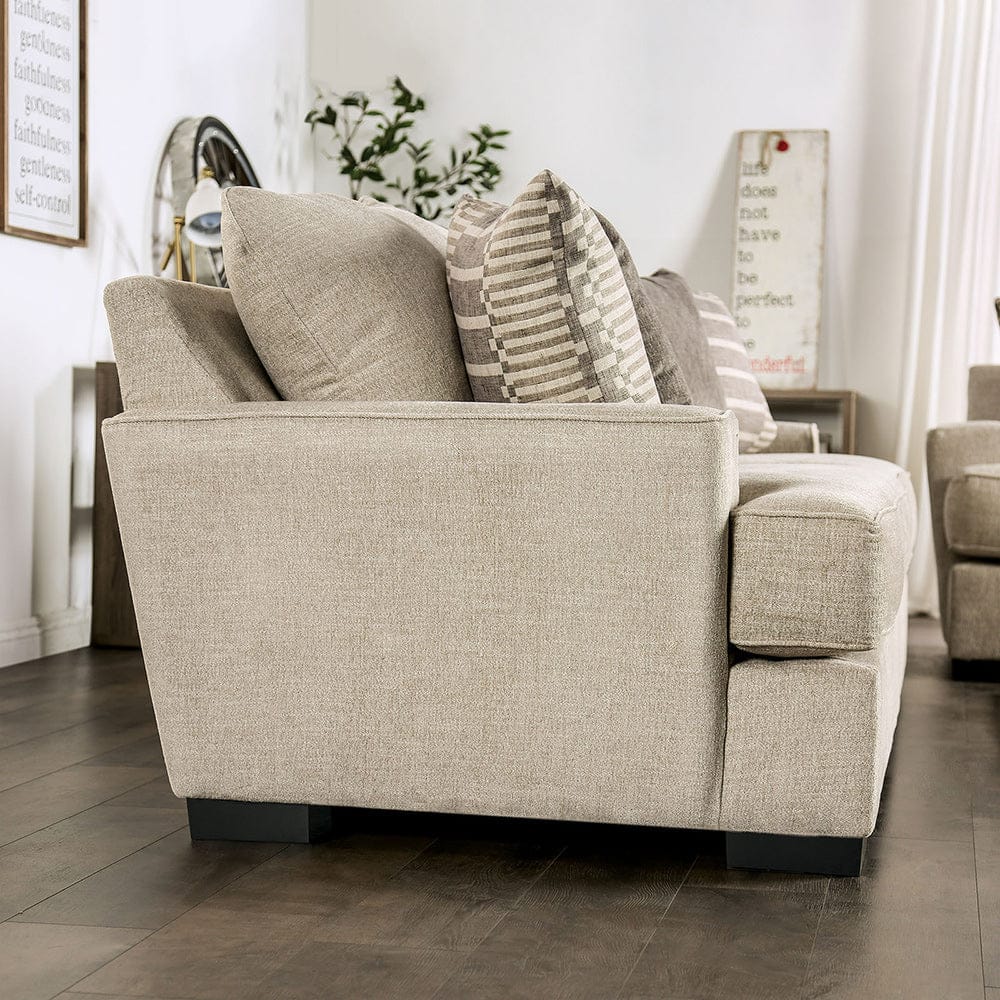 Furniture of America - Holborn Loveseat in Beige - SM1219-LV View 2