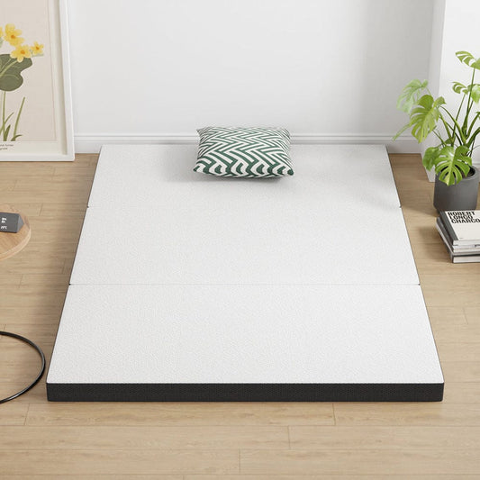 Furniture of America - Hollyhock 4" Full Tri-Fold Memory Foam Topper in White/Gray - DM1004-F View 2