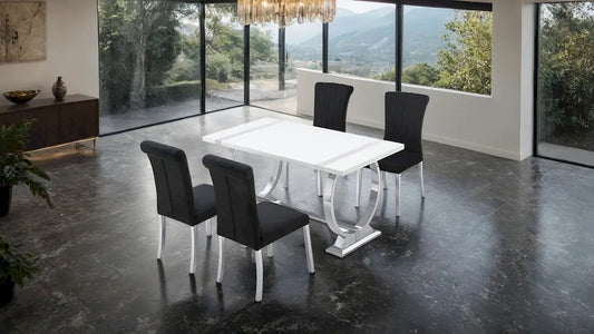 Furniture of America - Holstebro - Black Side Chair (Set of 2), Silver Frame - FM37007SB-SC-2PK view 2
