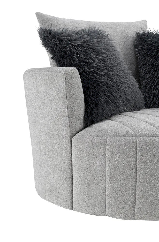 Furniture of America - Hoople - Swivel Chair, Channeled, Dark Gray - Light Gray - FM-AC6001LG-SW view 10