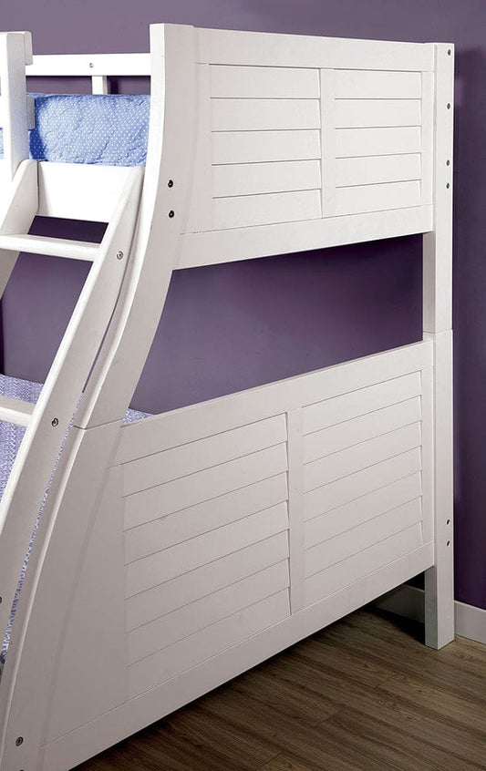 Furniture of America - Hoople Twin/Full Bunk Bed in White - CM-BK963WH-BED View 2