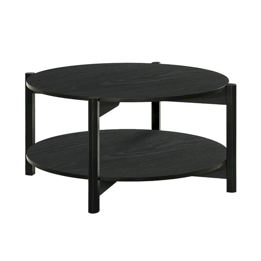 Furniture of America - Hyde - Round Coffee Table - Black - SL4200BK-CR view 2