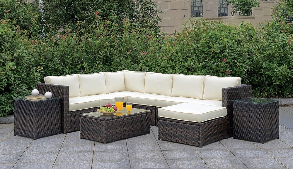 Furniture of America - Ilona Ottoman in Brown/Beige - CM-OS2136-E View 3