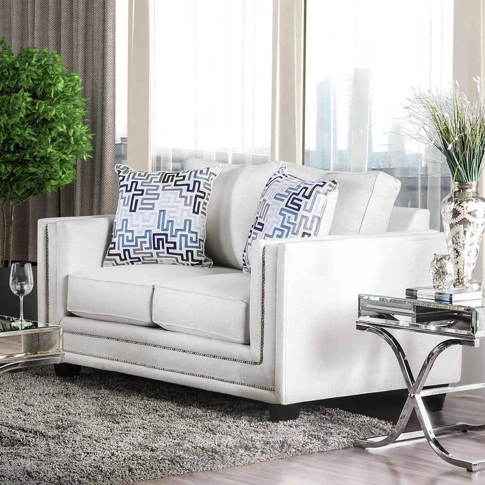 Furniture of America - Ilse Loveseat in Off-White/Blue - SM2675-LV View 1