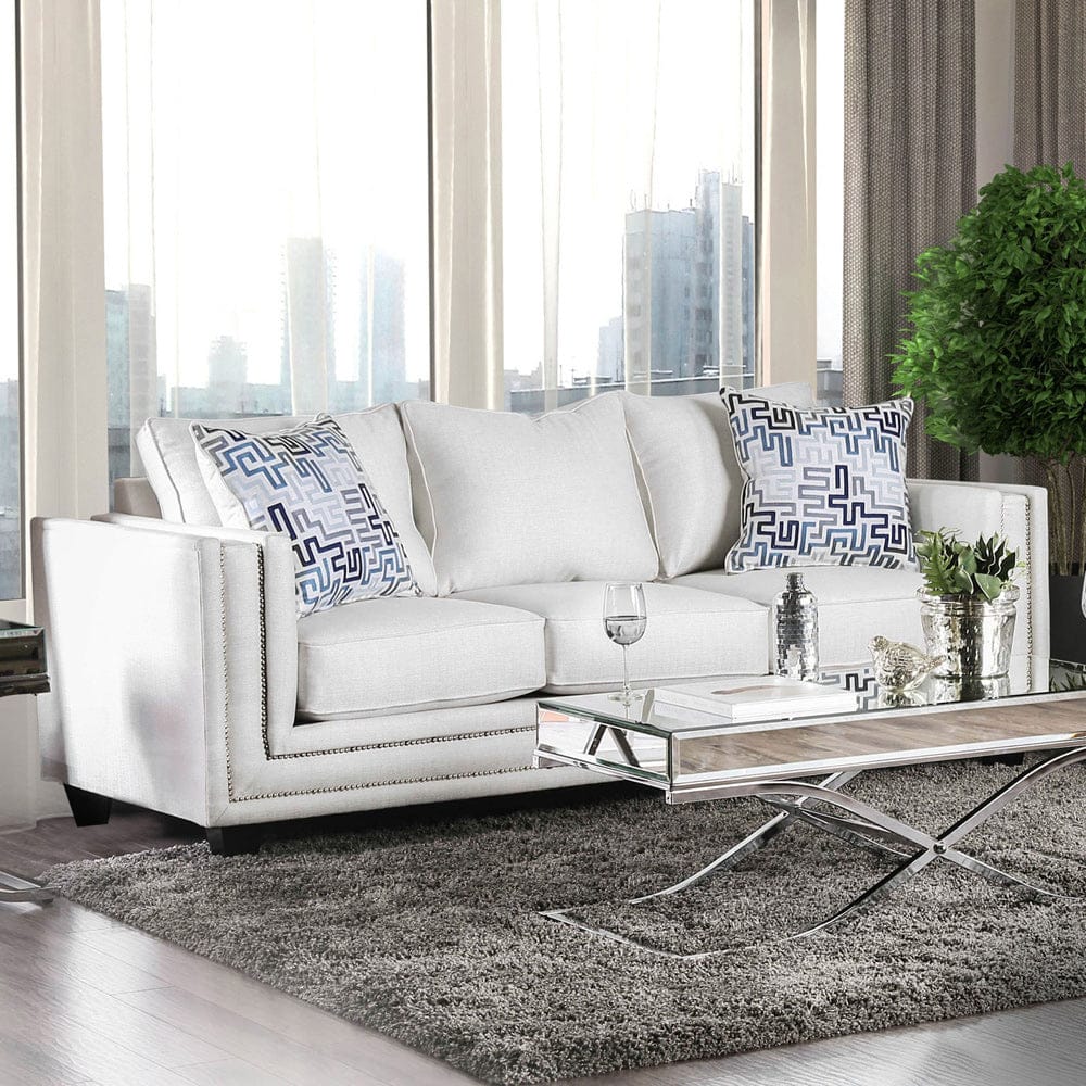 Furniture of America - Ilse Sofa in Off-White/Blue - SM2675-SF View 1