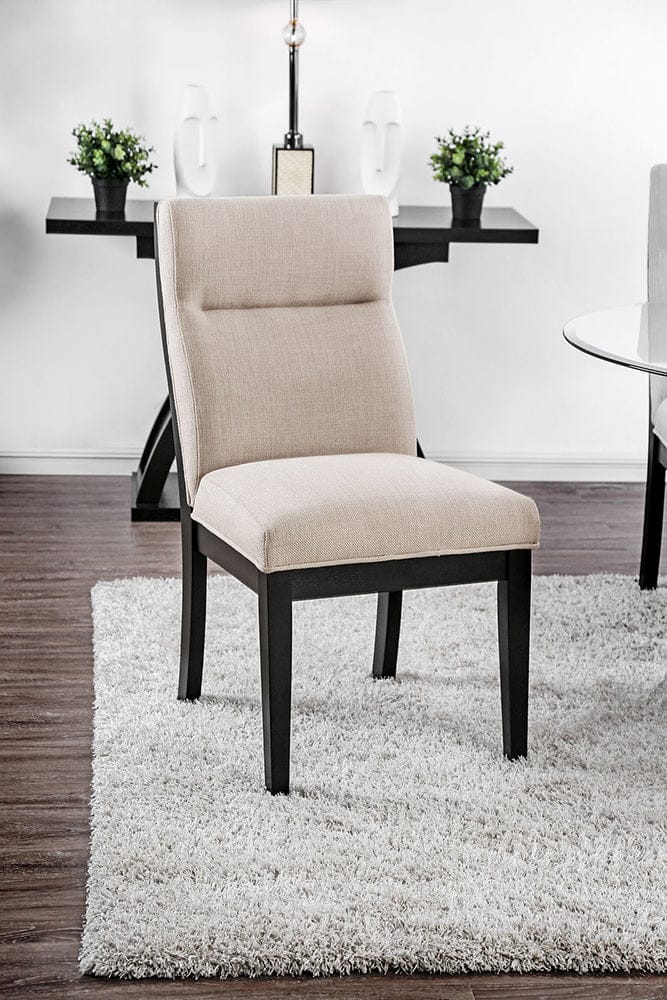 Furniture of America - Jasmin Side Chair Set of 2 in Beige/Black - CM3393SC-2PK View 1