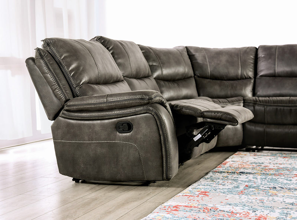 Furniture of America - Jerominus Sectional in Dark Gray - CM9912DG-SECT View 5