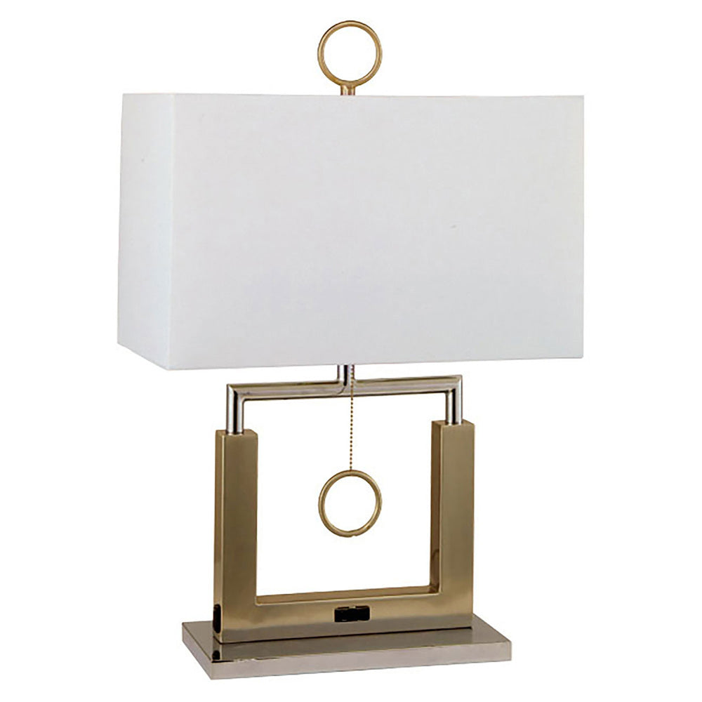 Furniture of America - Jessica 17"H Steel Table Lamp in Chrome/Nickel - L76297 View 1
