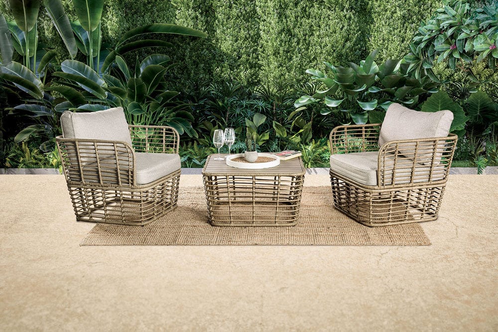 Furniture of America - Johari 3 Pc. Conversation Set in Natural/Beige - FM80016NT-3PC View 1