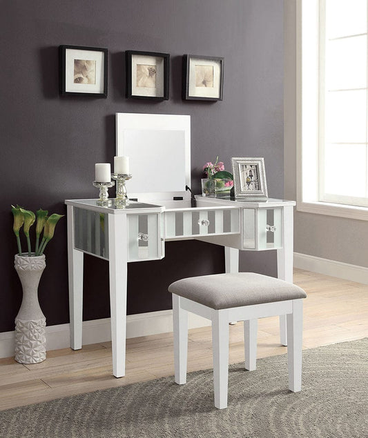 Furniture of America - Joyce Vanity w/ Stool in White - CM-DK6385WH-UPS3 View 2