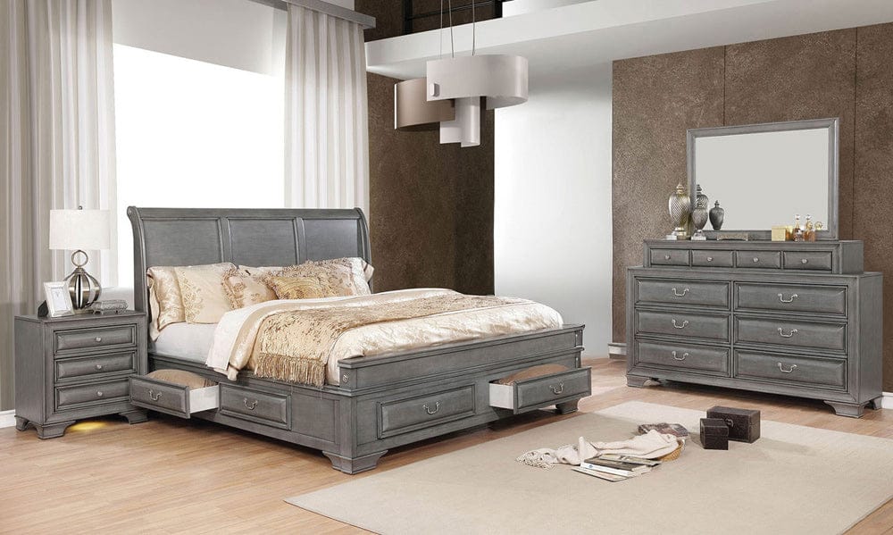 Furniture of America - Katherine 5 Pc. Queen Bedroom Set w/ 2NS in Gray - CM7302GY-Q-5PC-2NS View 1