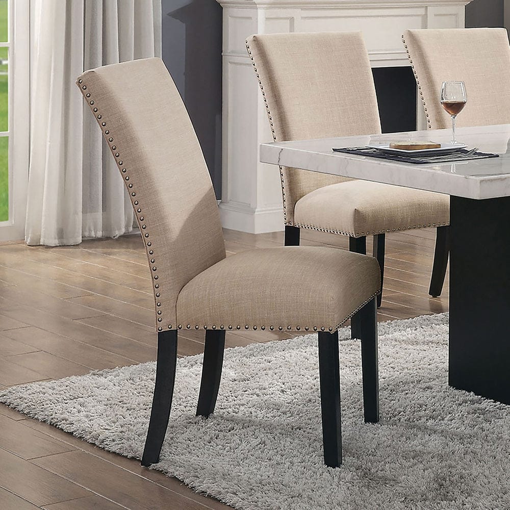Furniture of America - Kian I Side Chair in Black/Beige - CM3744BG-SC-2PK View 1