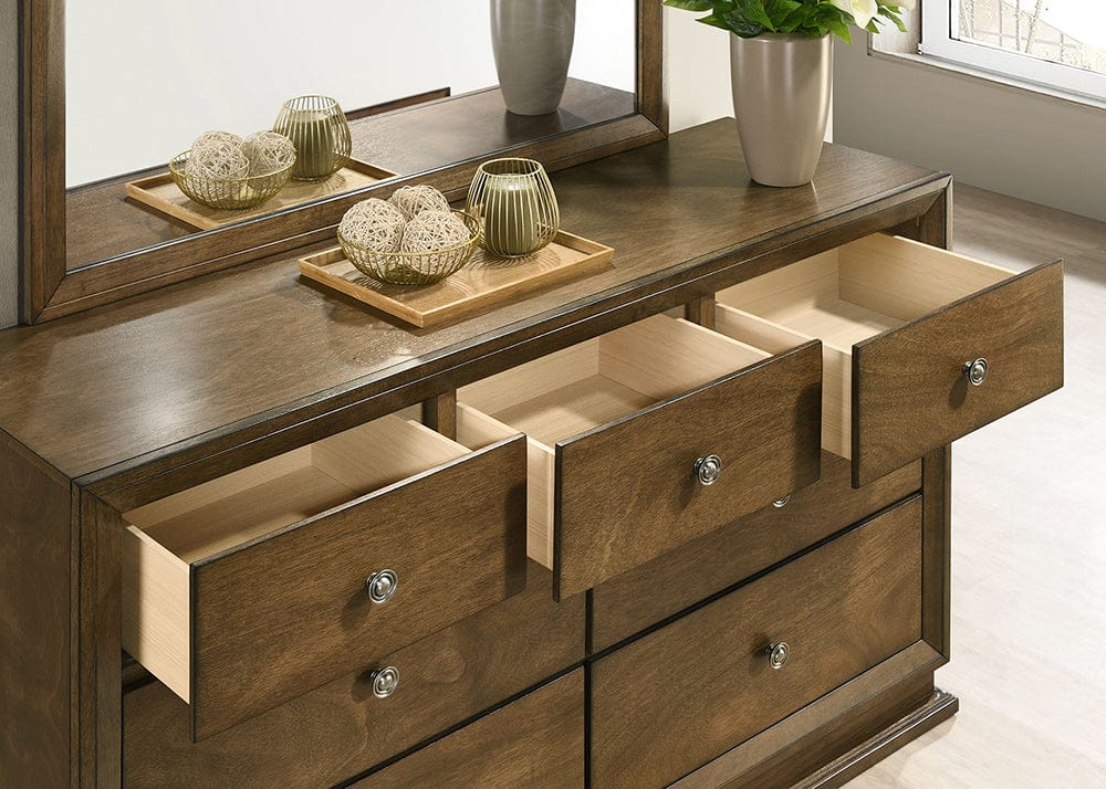 Furniture of America - Kirkham 7-Drawer Dresser in Walnut - FM7213WN-D View 2