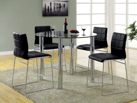 Furniture of America - Kona Ii Counter Ht. Chair Set of 2 in Black - CM8320BK-PC-2PK View 2