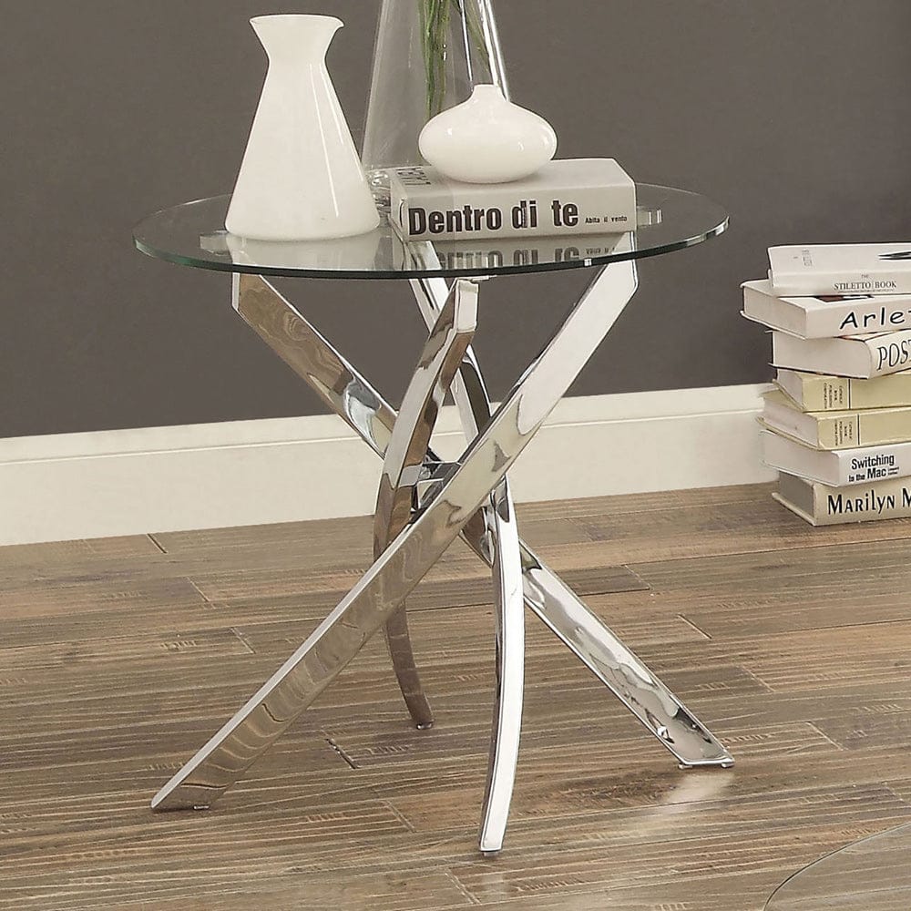 Furniture of America - Laila End Table in Chrome - CM4241E-TABLE View 1