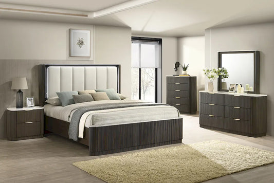 Furniture of America - Lantrisant - E.King Bed, Dark Walnut - FM72014DW-EK-BED view 2
