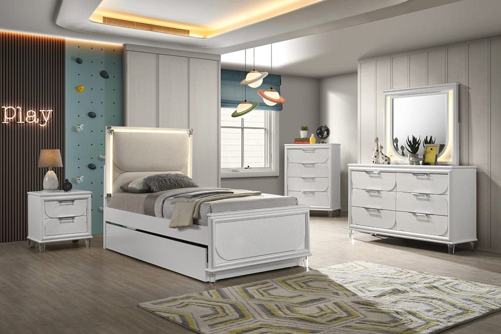 Furniture of America - Lareina Full Bed w/ Trundle in Pearl White - FM72081WH-F-BED+TR View 2