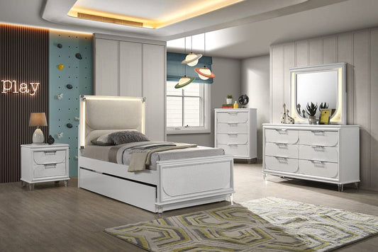 Furniture of America - Lareina Full Bed w/ Trundle in Pearl White - FM72081WH-F-BED+TR View 2
