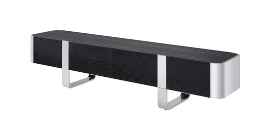 Furniture of America - Larvik - TV Stand Black w/ Silver Frame - FM-AC8028SV-TV view 2