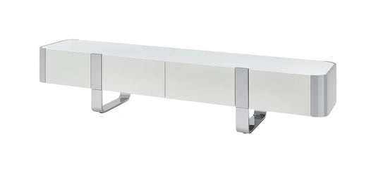 Furniture of America - Larvik - TV Stand White w/ Silver Frame - FM-AC8027SV-TV view 2