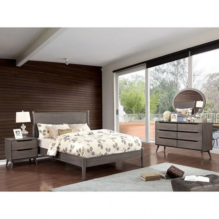 Furniture of America - Lennart 5 Pc. Queen Bedroom Set w/ 2NS in Gray - CM7386GY-Q-5PC-2NS View 1