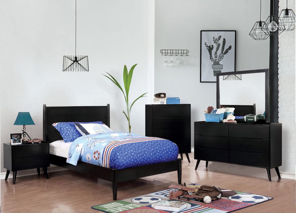 Furniture of America - Lennart Ii 5 Pc. Queen Bedroom Set w/ Chest in Black - CM7386BK-Q-5PC-CHEST View 1