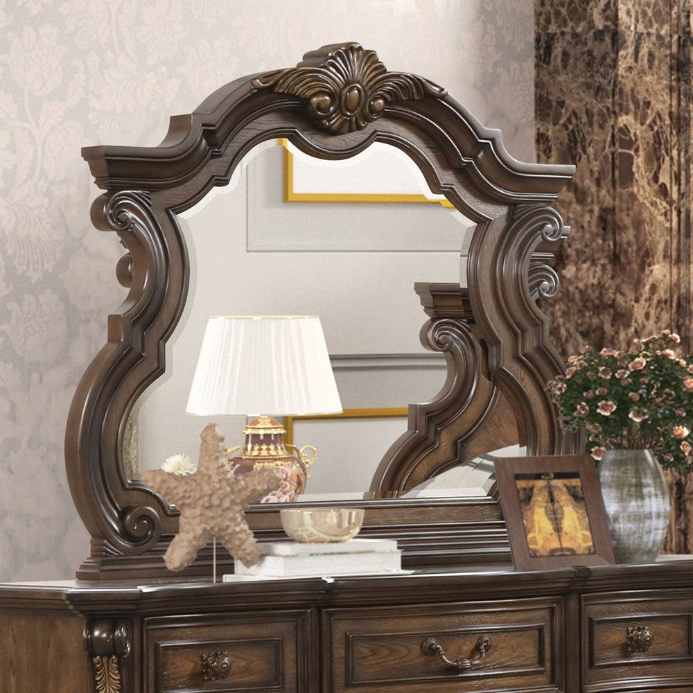 Furniture of America - Leovanni Mirror in Dark Brown - FM70003DB-M View 1