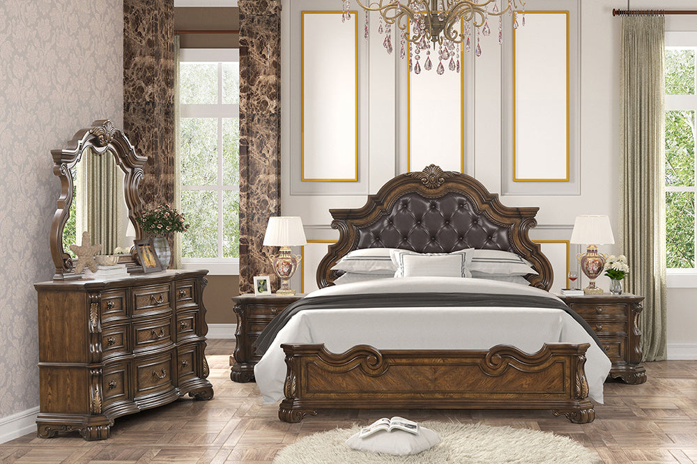 Furniture of America - Leovanni Queen Uph Bed in Dark Brown - FM70003DB-Q-F-BED View 2