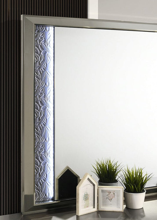 Furniture of America - Leyland Mirror w/ LED in Dark Gray - FM7252DG-M View 2