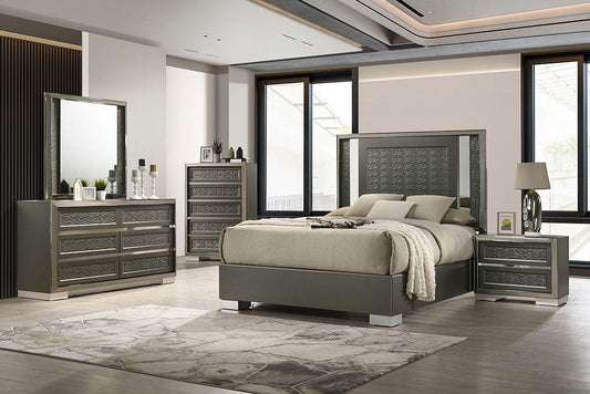 Furniture of America - Leyland Queen Bed in Dark Gray - FM7252DG-Q-BED View 2