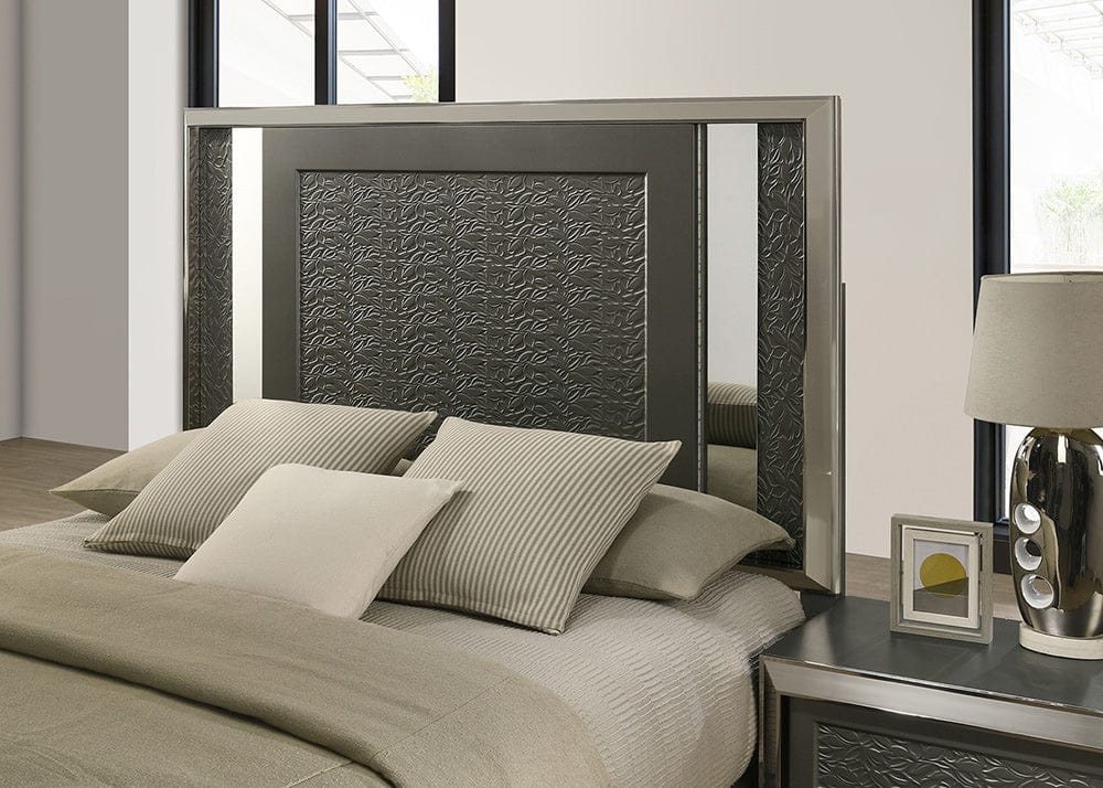 Furniture of America - Leyland Queen Bed in Dark Gray - FM7252DG-Q-BED View 4