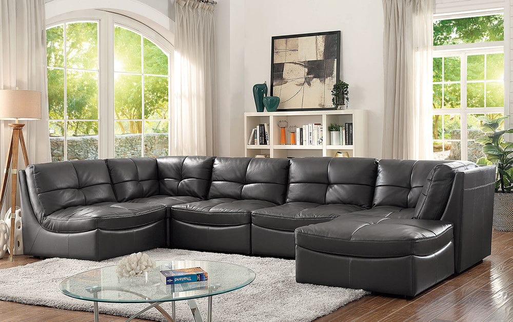 Furniture of America - Libbie Ottoman in Gray - CM6456-OT-VN View 2