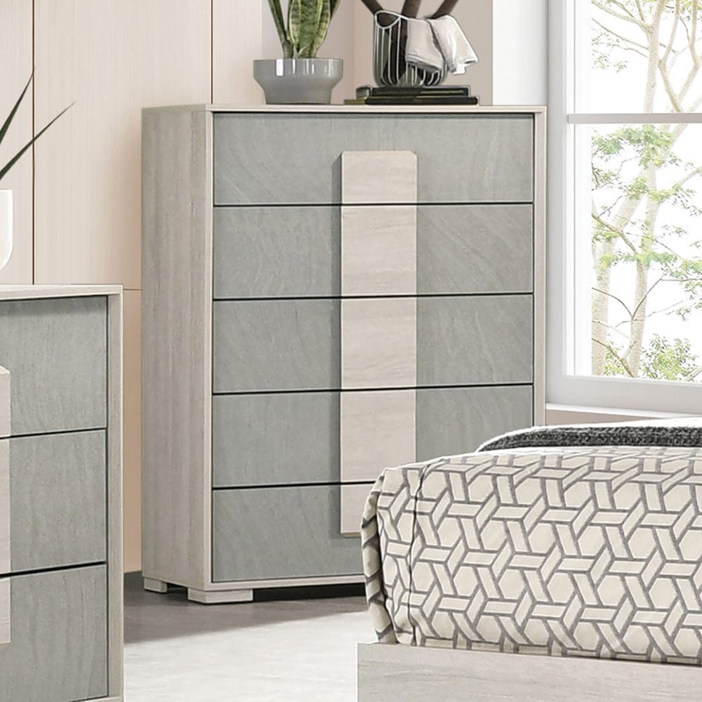 Furniture of America - Lincolt Chest in White Wash/Stone Gray - FM7201WH-C View 1