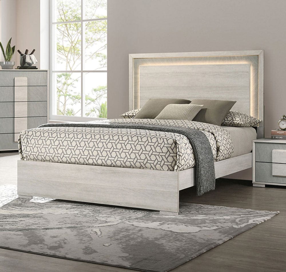 Furniture of America - Lincolt Full Bed in White Wash/Stone Gray - FM7201WH-F-BED View 1