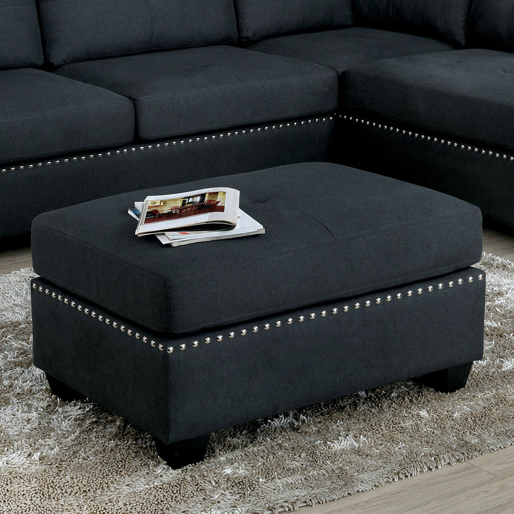 Furniture of America - Lita Ottoman in Dark Gray - CM6966-OT View 1