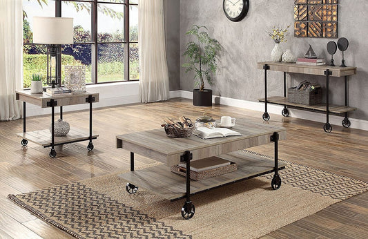 Furniture of America - Lobb Sofa Table in Natural Tone/Black - CM4217A-S View 2
