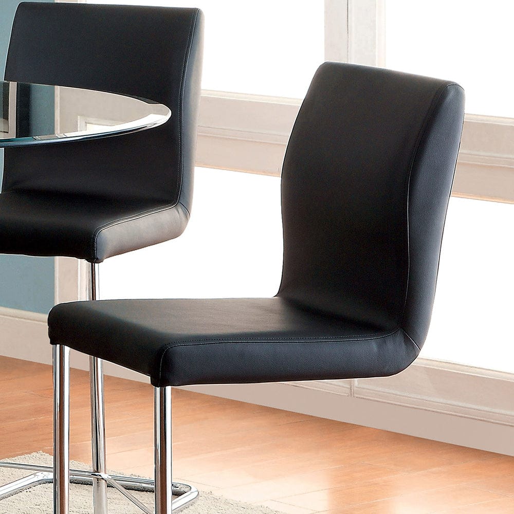 Furniture of America - Lodia Ii Counter Ht. Chair Set of 2 in Black/Chrome - CM3825BK-PC-2PK View 2