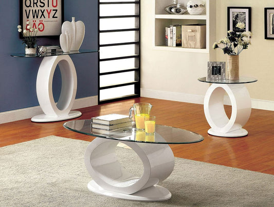 Furniture of America - Lodia Iii Sofa Table in White - CM4825WH-S View 2
