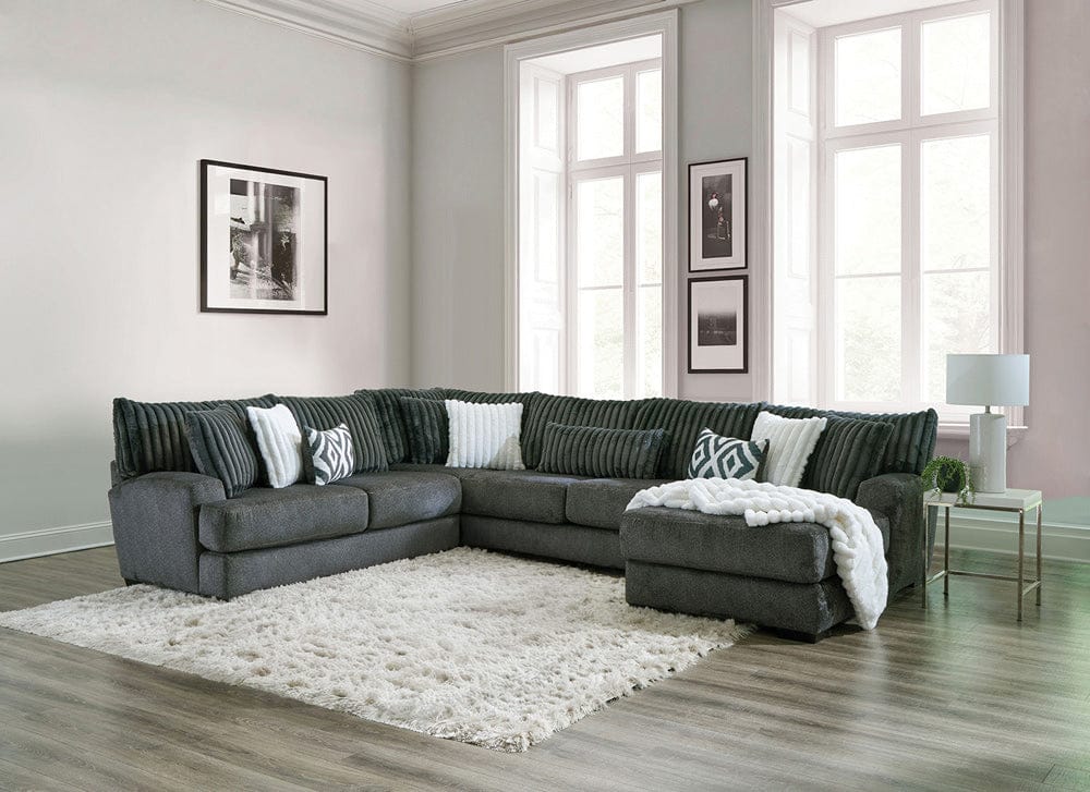 Furniture of America - Loughton Sectional in Gun Metal - SM5196-SECT View 1