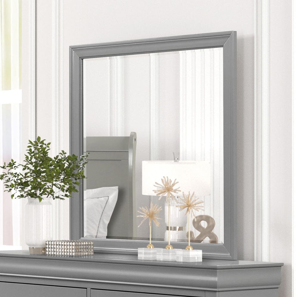 Furniture of America - Louis Philippe Mirror in Gray - FM7866GY-M View 1