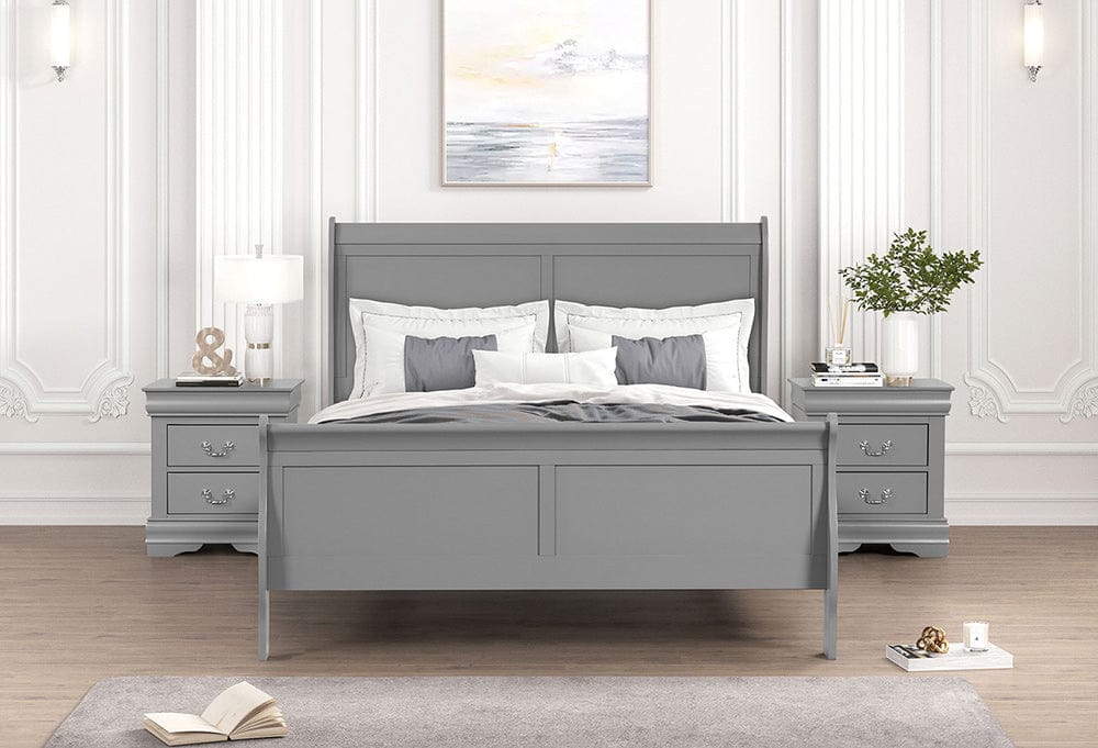 Furniture of America - Louis Philippe Queen Bed in Gray - FM7866GY-Q-BED View 2