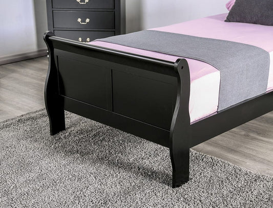Furniture of America - Louis Philippe Twin Bed in Black - FM7866BK-T-BED View 2