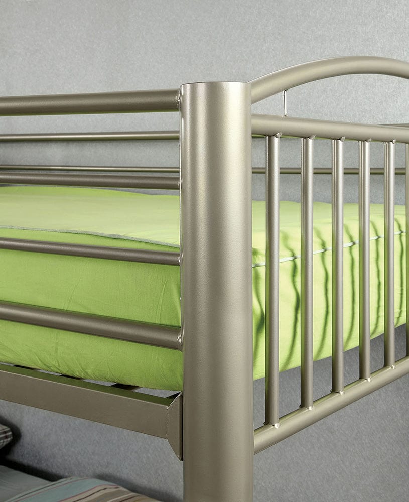 Furniture of America - Lovia Twin/Full Bunk Bed in Metallic Gold - CM-BK1037TF View 2